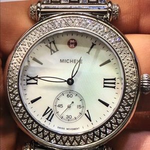 Michele Caber Diamond stainless steel watch.